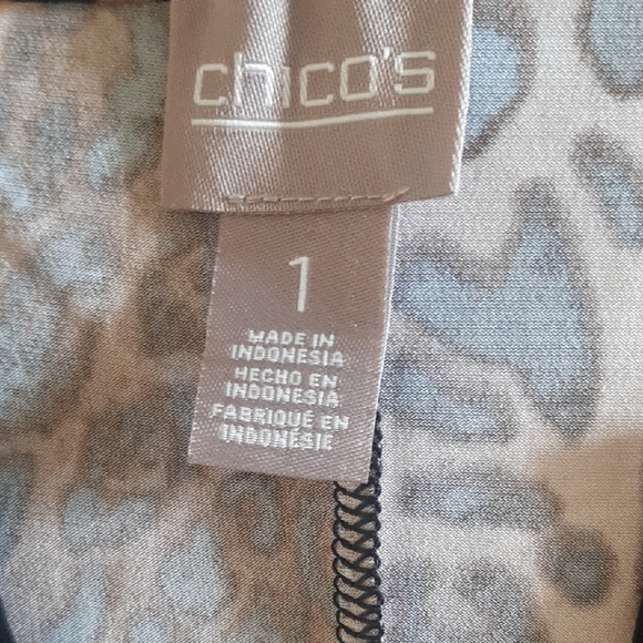 Chico's Leopard Print Long Sleeve Dress Size 1 Similar to 8/10 US - Picture 7 of 11